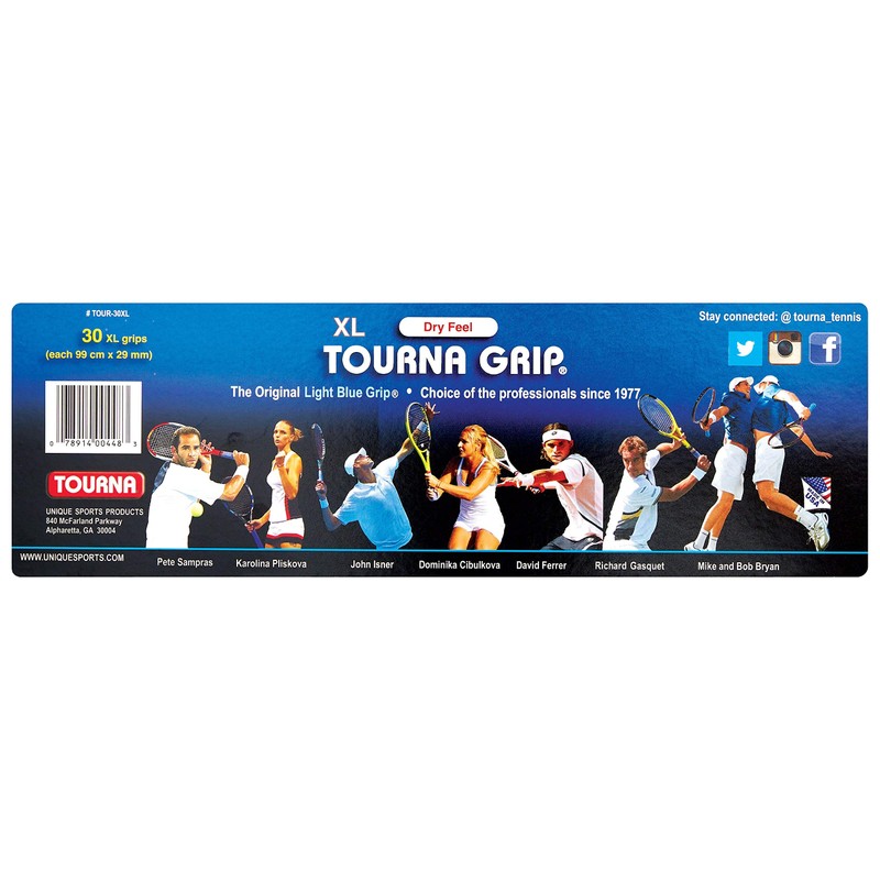 Unique Tourna Tour Blau Overgrip (Pack of 30) - Blue,