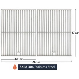 Hongso 17 3/8" Solid SUS304 Cooking Grates for Charbroil 463446015 463446016 463446017 463447018 463449914 463241113, Kenmore 415.16106210 415.16107110 Grills