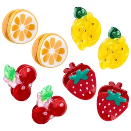 Framendino, 8 Pack Mini Fruit Hair Claw Clips for Women Cherry Lemon Strawberry Orange Cute Hair Clip Barrettes Summer Hair Accessories