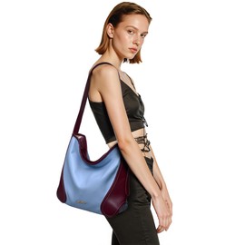 LuxeBold Shoulder Bag for Women Hobo Bag Purses and Handbags Satchel Slouchy Bags with Adjustable Strap Tote Bag Trendy Clutch Zipper Bags AAA-LXB-003-BL