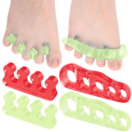 Dr. JK- ToePal Gel Toe Separator, 4 Pairs, Toe Spacers, Bunion Corrector, Cherry & Mint green