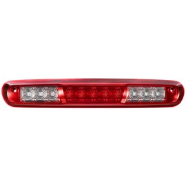 Partsam High Mount Stop Light Led Third 3rd Brake Light Replacement for Silverado and Sierra 1500 2500 HD 3500 HD 2007 to 2013 Rear Cab Roof Center Mount Stop Brake Tail Light Cargo Lamp (Red Lens)