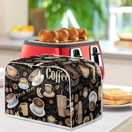 Rerteryuro Toaster Cover 4 Slice Coffee Dust-proof Small Appliance Covers for Kitchen Counter Decoration Toaster Covers Accessories Protection