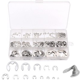 E-Clip Retaining Rings Assortment Set, 304 Stainless Steel External Snap Ring Clip Kit, 1.2-15mm(13Sizes)E Circlip Retainer Rings for Projects–Car Engines, Locking Mechanisms and Other Shafts (290PCS)