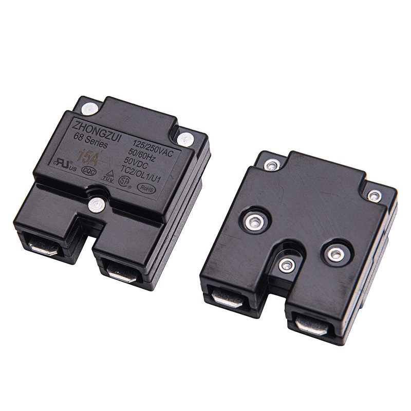 weelye 2Pcs 15A 125/250Vac 50Vdc Automatic Reset Relay Thermal Switch