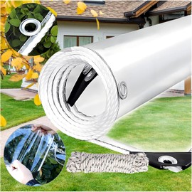 LCYFBE 4x6 Ft Canopies Tarps Clear PVC Waterproof Cloth Tear Resistance Waterproof 0.35mm Vinyl Transparent Awning Canopy Patio Enclosure, Soft Glass Tarpaulin
