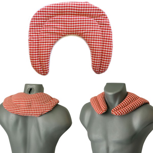 Rapeseed Neck Pillow with Chambers Red/White - Rapeseed Cushion -