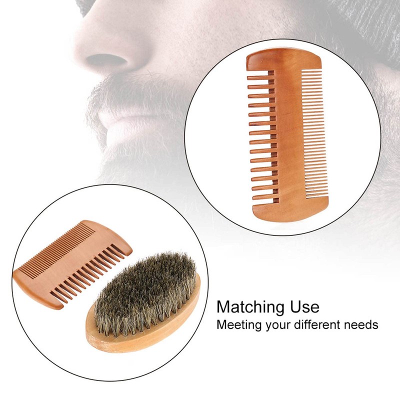 Kit de Cepillo y Peine para Bigote y Barba, Cepillo