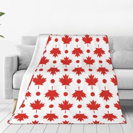 Canada Canadian Flag Throw Blanket Soft Cozy Bed Blanket Lightweight Flannel Fleece Blanket for Chair Sofa Car Travel 50x60