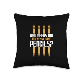 Who Needs Ink When You Have Pencils? Sketch Pencil Drawing Throw Pillow