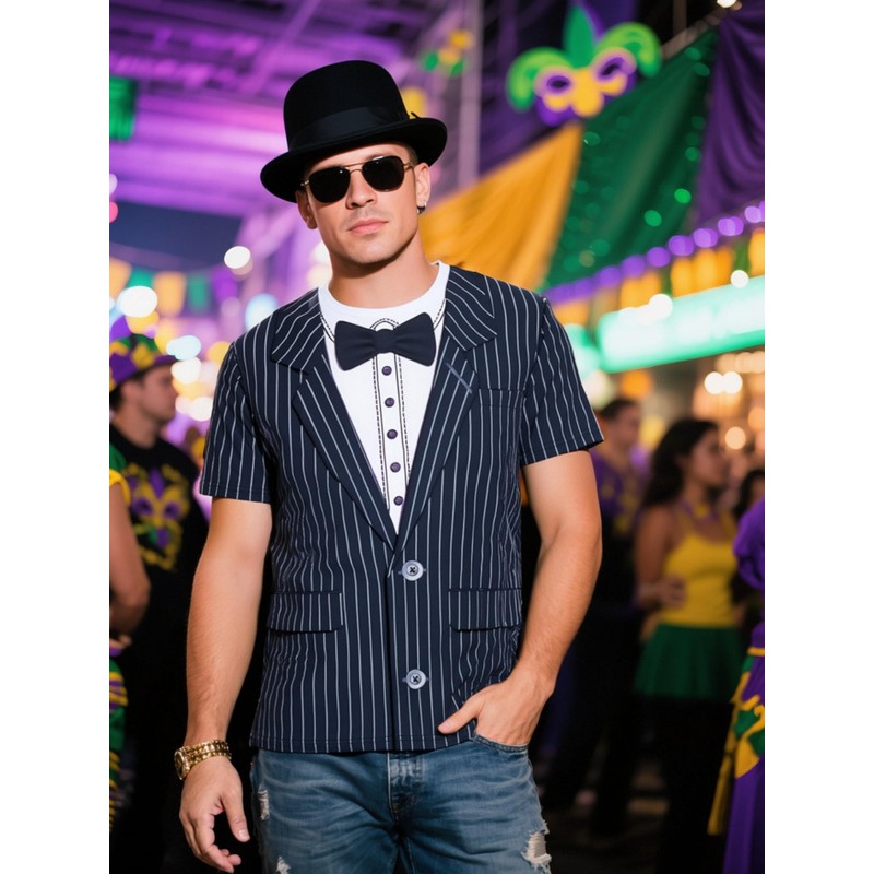 Funny World Tuxedo Shirts for Men, Large, Bow tie