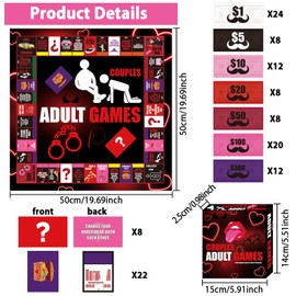 Qingspirits Qingspirits Couple Board Game for Boyfriend Girlfriend Relationship Conversation Game Cards Props Date Night Ideas Gifts for Him Her Husband Wife 18+