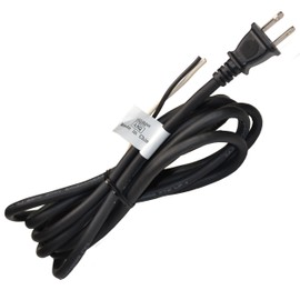 HQRP 16-AWG AC Power Cord Compatible with Porter Cable A10193 7551 7552 7553 7554 7556 7563 7564 7566 Electric Drill Mains Cable Repair, 2-Wire