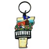Westmon Works Vermont Keychain Souvenir with State Map and Flag