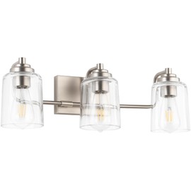 SOLFART Brushed Nickel Bathroom Lights Over Mirror 3 Lights Vanity Lights for Bathroom Bathroom Light Fixtures Vanity Lighting Mirror Lights