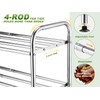 SKIKEN 2-Tier Expandable Shoe Rack - 100% Stainless Steel,4-Rod Extendable