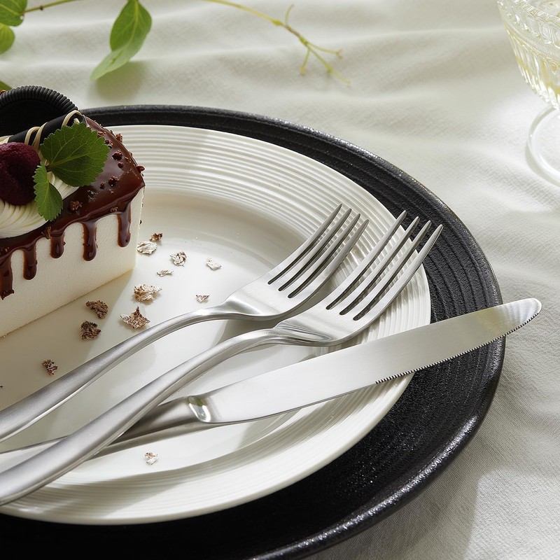 HIKAA 45-Piece Silverware Set with Serving Utensils, Heavy Duty Stainless