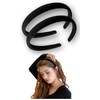 Edges42 Velour Ribbon Headband Black Hair Accessor Kachusha, Set of