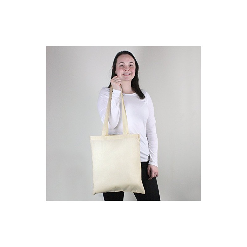 eBuyGB Pack of 3 Cotton Shopper Canvas & Beach Tote
