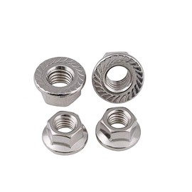 BOZONLI M16 (16 mm) Flange Nuts with Locking Toothing (Self-Locking), Stainless Steel Stop Nuts Locking Nuts Hex Nuts