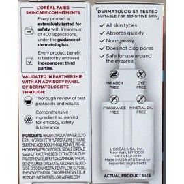 L'Oréal Paris PACK OF 2 Loreal REVITALIFT Derm Intensives .5oz Pure HYALURONIC ACID SERUM