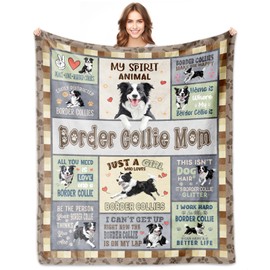 Border Collie Gifts for Women, Border Collie Blankets 60''x50'', BorderCollies Gifts for Lovers Mom, Gifts for BorderCollies Dog Owners Lovers Woman Decorations Throw Blanket for Christmas Mothers Day