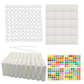 100 Pcs White Refillable Nasal Inhalers, Eco-Friendly PP Plastic Personal Aromatherapy Inhaler Sticks, Blank Essential Oil Inhaler Tubes for Travel, Office, Home, Gym - with Cotton Wicks