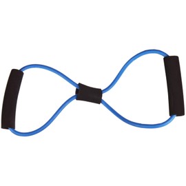 Exercise Fitness Resistance Yoga Boxing Elastic Rubber Band with Handles, Black/Blue