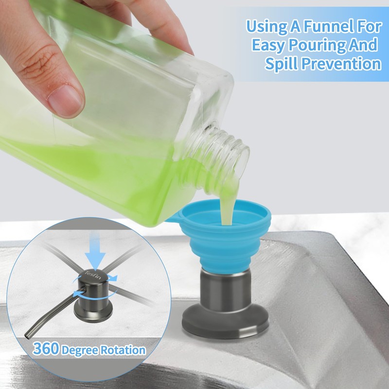 Soap Dispenser for Kitchen Sink: Built-in Pump Countertop Dish Soap