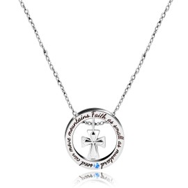 Oneress Inspirational Religious Cross Pendant for Women, Stainless Steel Faith Necklace Jewelry for Parties and Special Occasions YA958 (Cross)