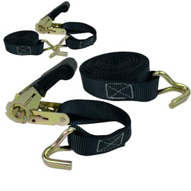 OWSYTOOL Ratchet Straps 2Pack, 2 x 800KG Tie Down Straps with Hook, 6M x 25mm Heavy Duty Ratchet Straps Adjustable Straps Lashing Strap for Motorcycles, Car, Trailer, Cargoes, Household