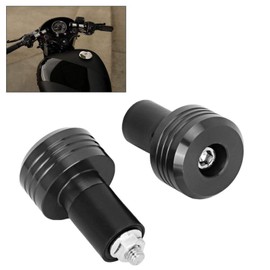 BuyWeek Motorcycle Handlebar Ends, Aluminium Motorcycle Handlebar Grips End Plugs Moto Slider Accessories for 22 mm Handlebar Diameter (Black)