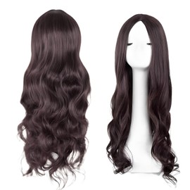 Dark Brown Wig, Long Brown Wigs For Women, Brown Curly Wig 28 Inch/70 cm Charming Curly Full Hair Synthetic Long Wigs For Women Girls Cosplay Daily Party Use (Dark Brown)