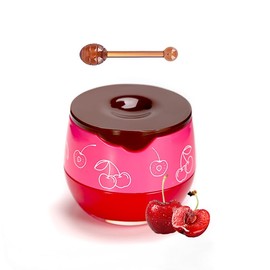 Clouds Cherry Lip Sleeping Mask – Bee Propolis Moisturizing Lip Balm in Honey Pot – Exfoliating Overnight Lip Care for Dry and Cracked Lips – Hydrating Natural Lip Scrub