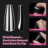Venares Nail Tips Set with Glue, 500 Pieces Artificial Nails