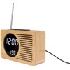 Karlsson Retro Bamboo Alarm Clock Radio, Wood, Green, 40 x
