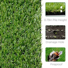 · Petgrow · 0.8inch Realistic Synthetic Artificial Grass Turf 4FTX4FT(16 Square FT),Thick Faux Grass Indoor Outdoor Landscape Lawn Pet Dog Turf Carpet for Garden Backyard Balcony