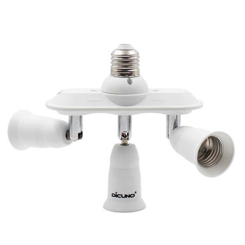 DiCUNO Light Socket Splitter 3 Way Adapter, 3 in 1