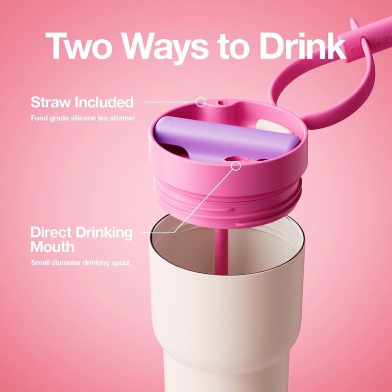 CHAKO LAB Stainless Steel Insulated Water Bottle with Two Drinking