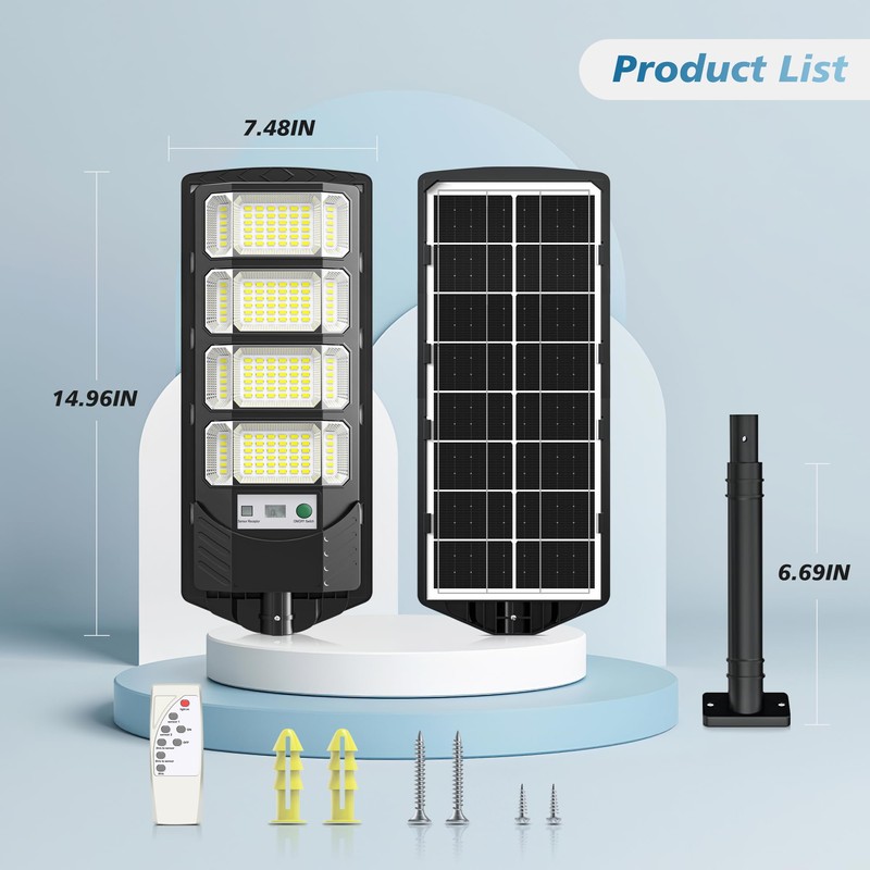 OKPRO Solar Lights for Outside- S192HJ 6000K LED Dusk to
