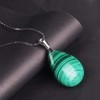 iSTONE 925 Sterling Silver Natural Malachite Ladies Pendant Necklace Water