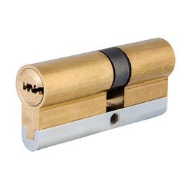 FAC 23238 European Profile Cylinder High Security, Brass-Plated, 71 mm