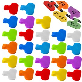 fogman Cable Tags, Cable Labels, Cord Tags, Wire Tags, 8 Colors, Set of 24