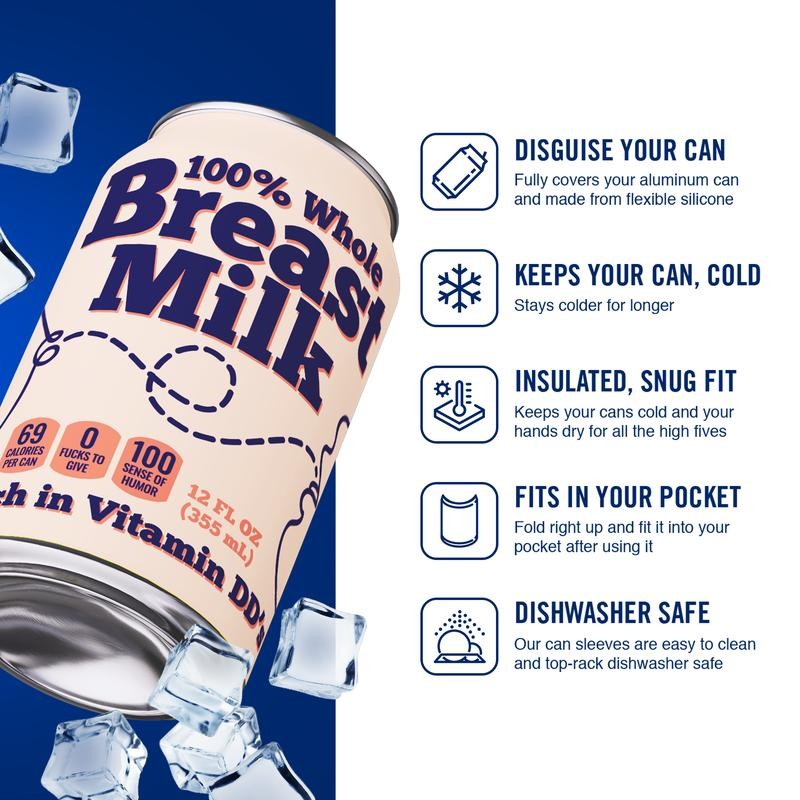 Milk Beersy Silicone Can Cover Sleeve - Size: Regular Silicone