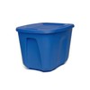 HOMZ Plastic Container 10 Gallon Storage, Blue, 4 Pack