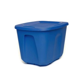 HOMZ Plastic Container 10 Gallon Storage, Blue, 4 Pack