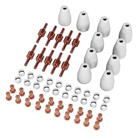 GZ GUOZHI 60pcs PT-31 Extended Air Plasma Cutting Nozzle Electrode Consumables Fit GZ GUOZHI CUT-45 CUT-50 CUT-50LED