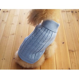 FAMI Dog Clothes Dogs Sweater Soft Puppies Clothing Winter Puppy Sweaters Warm Outfit for Dogs Small XS S Cat Apparel (SkyBlue,Large)
