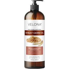 velona Wheat Germ Oil USP Grade 16 fl oz | 100% Pure and Natural Carrier Oil | Unrefined, Winterized | Cooking, Face, Hair, Body & Skin Care | Use Today - Enjoy Result