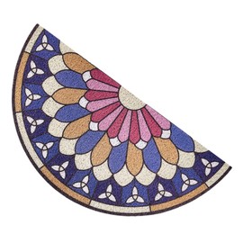COLLBATH 1pc Anti-Skid Coil Door Mat Semicircle Floor Pad for Home Entrance Non- Household Doormat for Bathroom Kitchen Living Room
